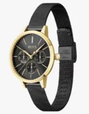 Symphony Gold-Tone and Black Mesh Bracelet Watch - 1502601